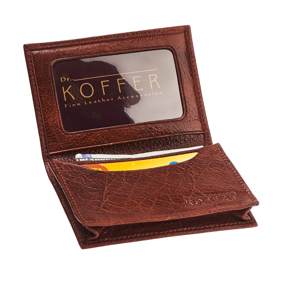Визитница Dr.Koffer из натуральной кожи светло-коричневая