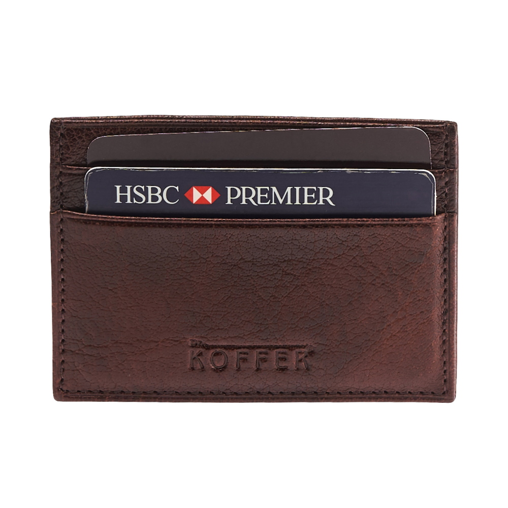 Визитница Dr.Koffer из натуральной кожи темно-коричневая