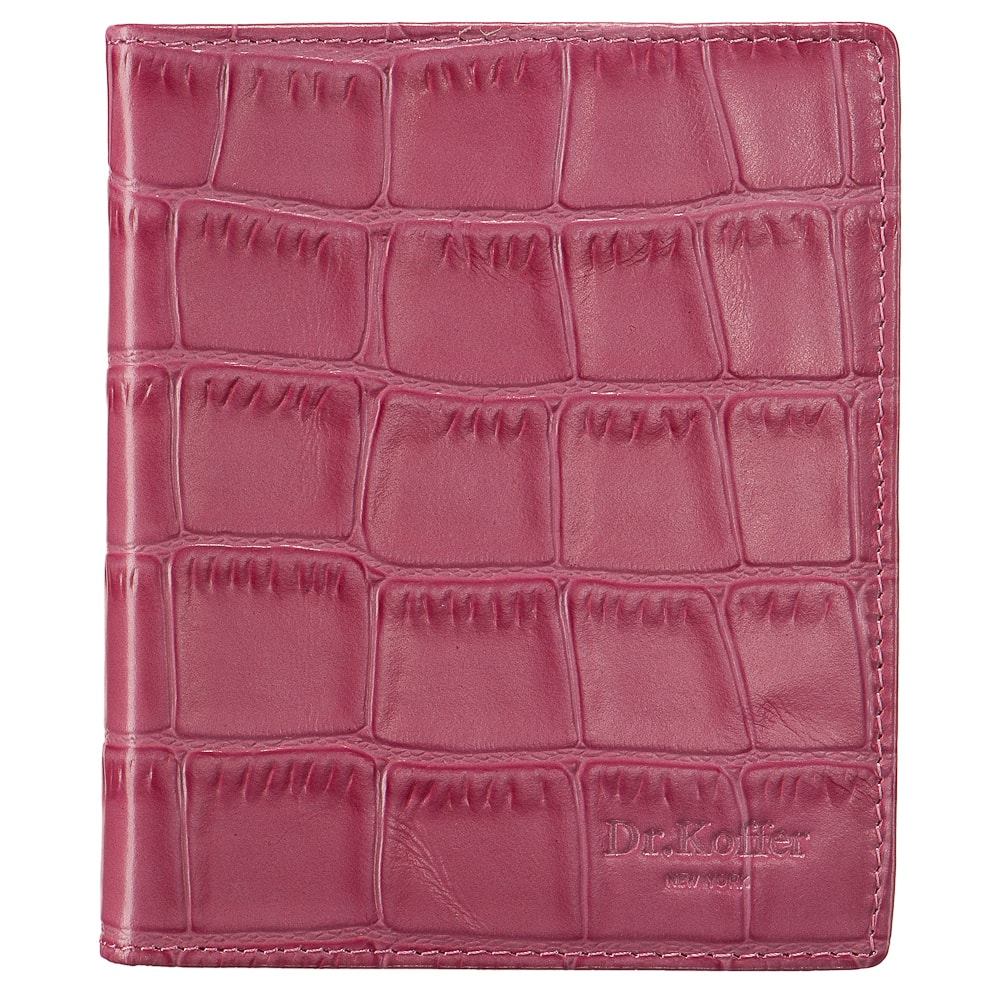Визитница Dr.Koffer из натуральной кожи розовая