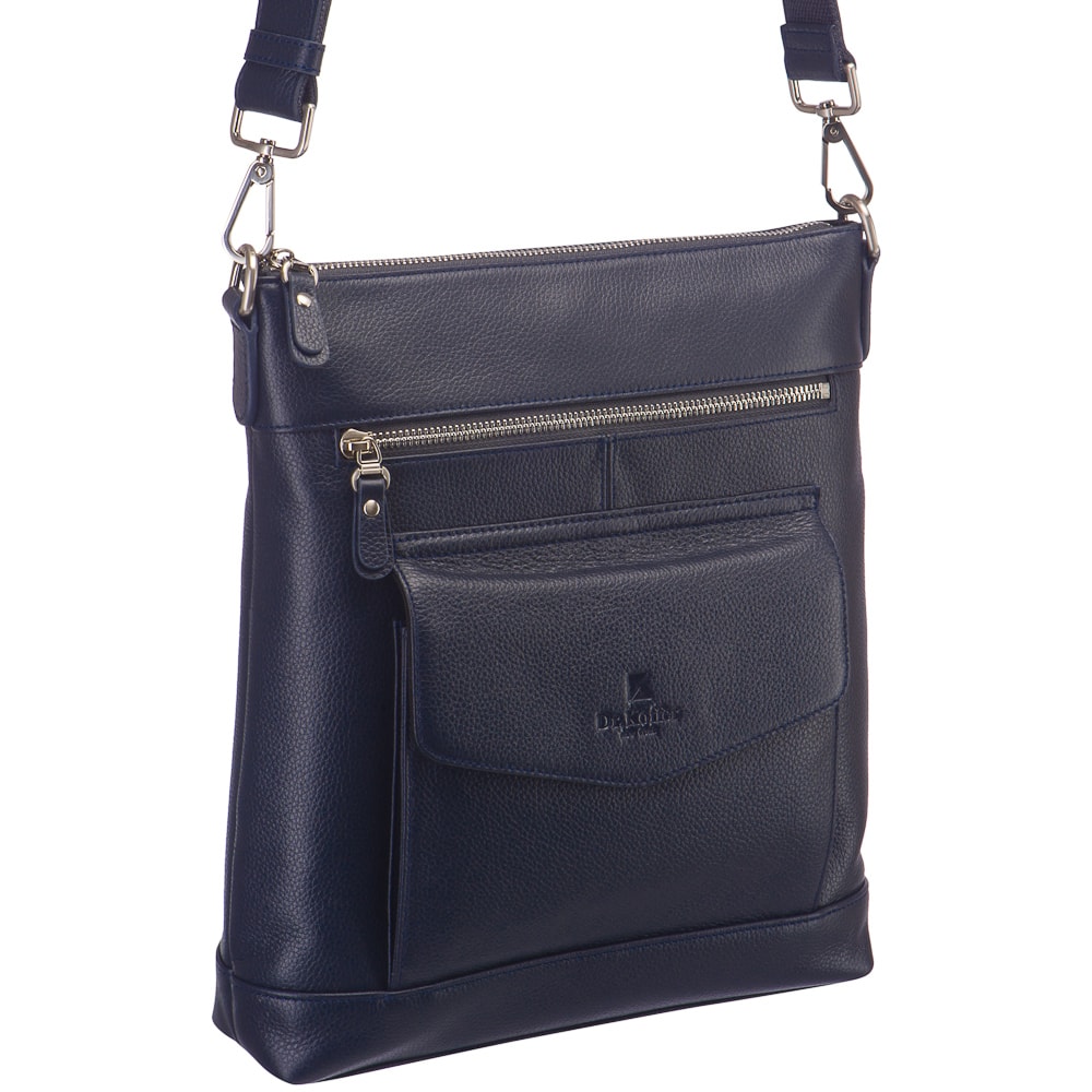 Сумка через плечо Dr.Koffer из натуральной кожи синяя