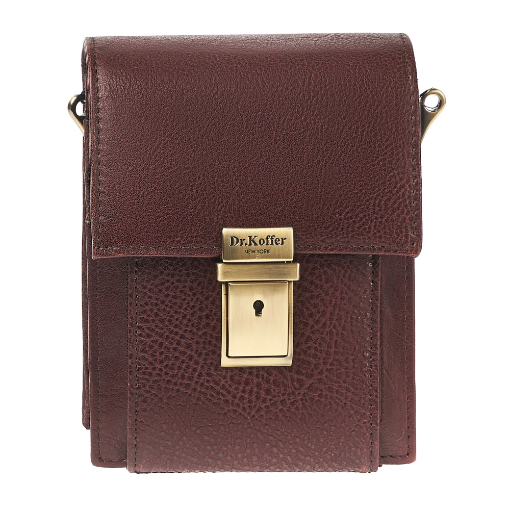 Сумка через плечо Dr.Koffer из натуральной кожи коричневая