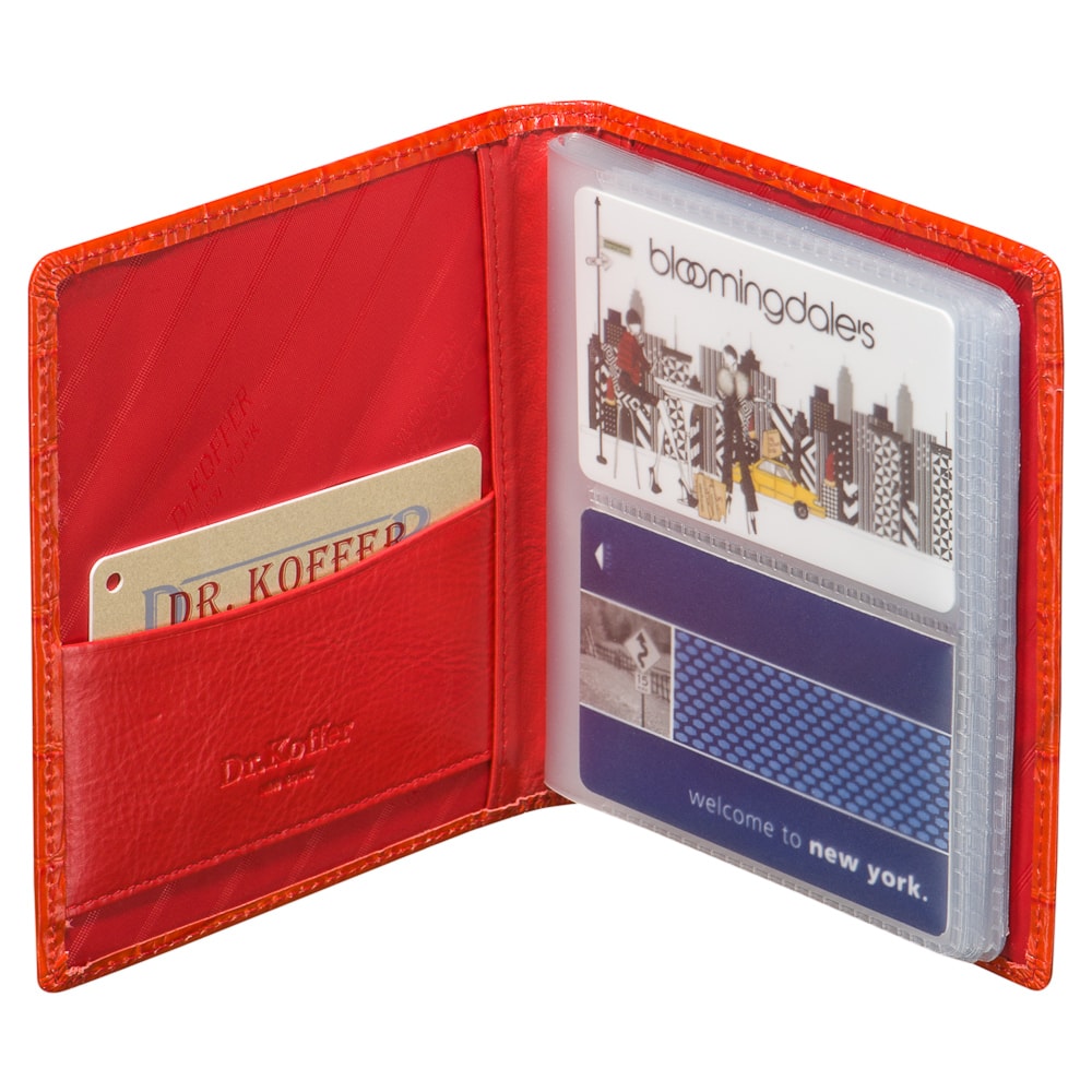 Визитница Dr.Koffer из натуральной кожи красная