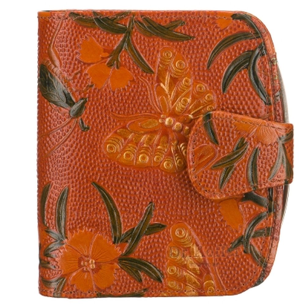 Оранжевый кошелек "Цветы" Dr.Koffer X510108-183-58