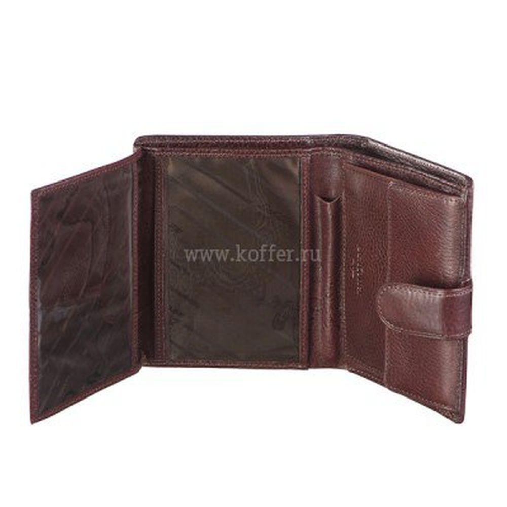 Мужское портмоне из темно-коричневой кожи на кнопке Dr.Koffer X241831-02-09