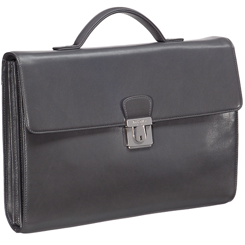 Портфель Dr.Koffer из натуральной кожи серый