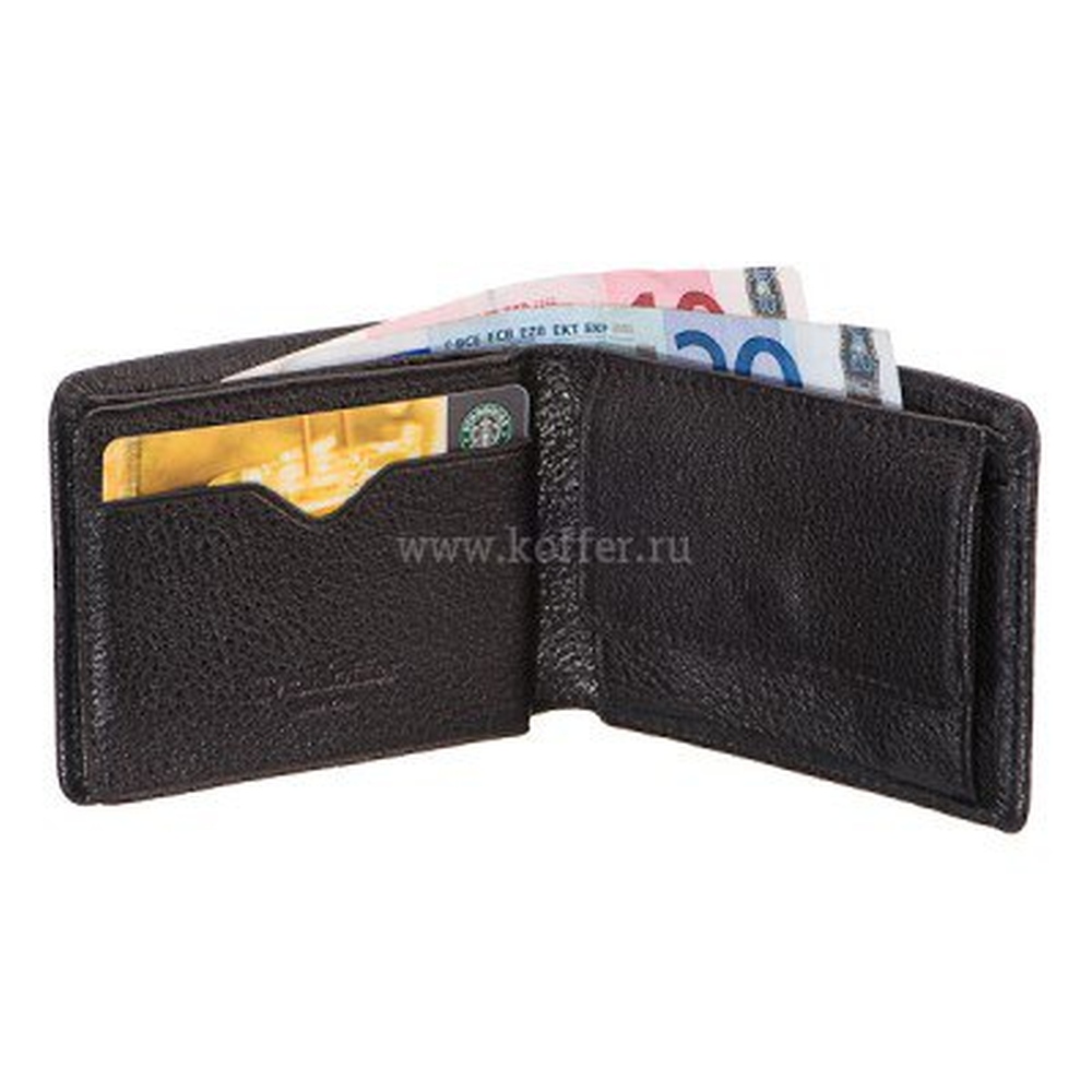 Портмоне Dr.Koffer из натуральной кожи черное