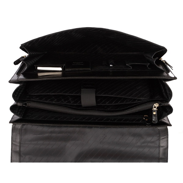 Мужской портфель с папкой для ноутбука и бизнес-блоком  Dr.Koffer P402432-59-04