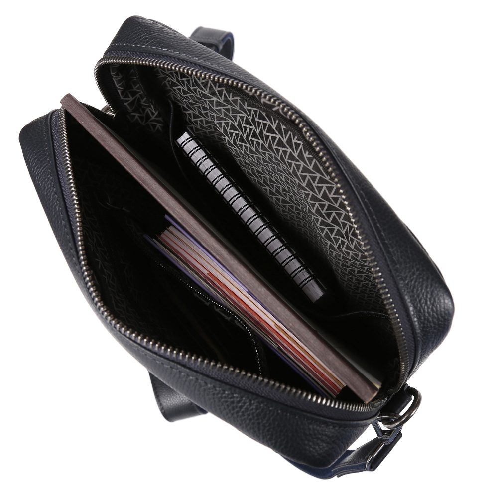 Сумка через плечо Dr.Koffer из натуральной кожи синяя