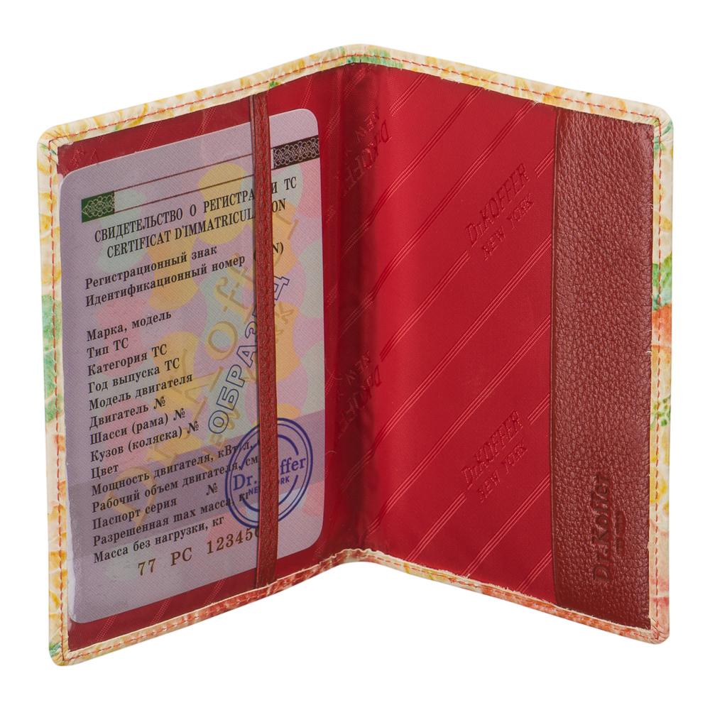 Обложка для паспорта с цветами желтого цвета Dr.Koffer X510130-205-58