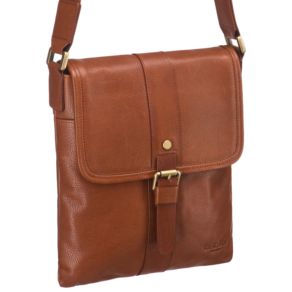 Сумка через плечо Dr.Koffer из натуральной кожи коричневая