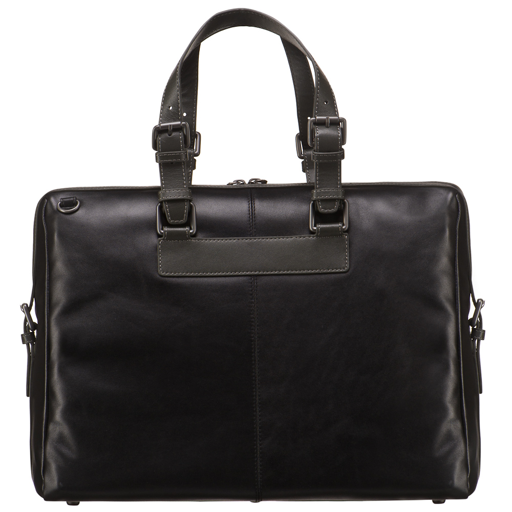 Деловая сумка Dr.Koffer из натуральной кожи черная