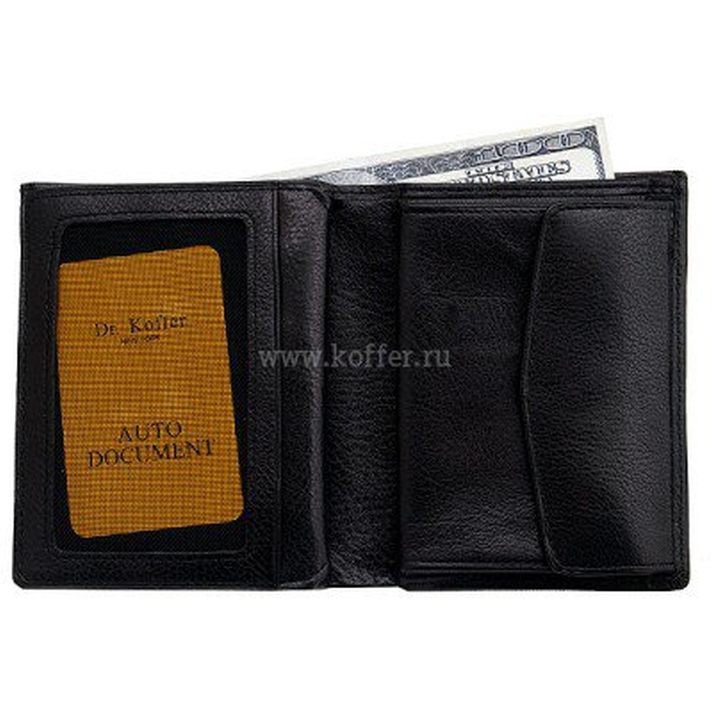 Портмоне Dr.Koffer из натуральной кожи черное