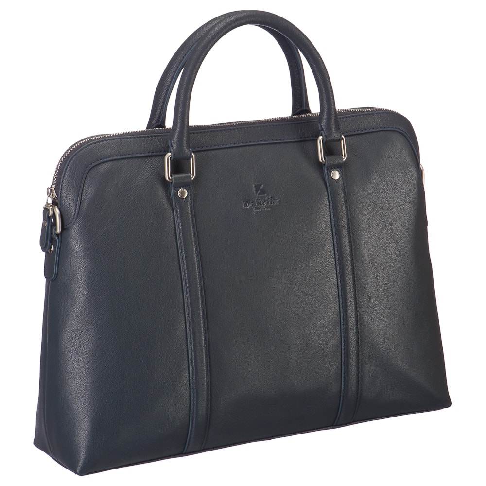 Деловая сумка Dr.Koffer из натуральной кожи синяя
