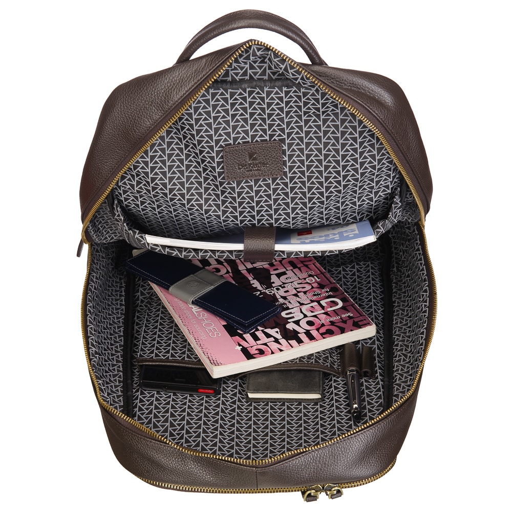 Рюкзак Dr.Koffer из натуральной кожи темно-коричневый