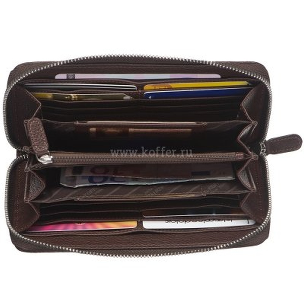 Портмоне Dr.Koffer из натуральной кожи коричневое