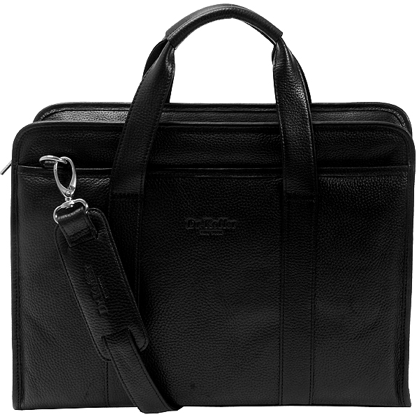 Черный портфель на съемном плечевом ремне Dr.Koffer P402230-02-04
