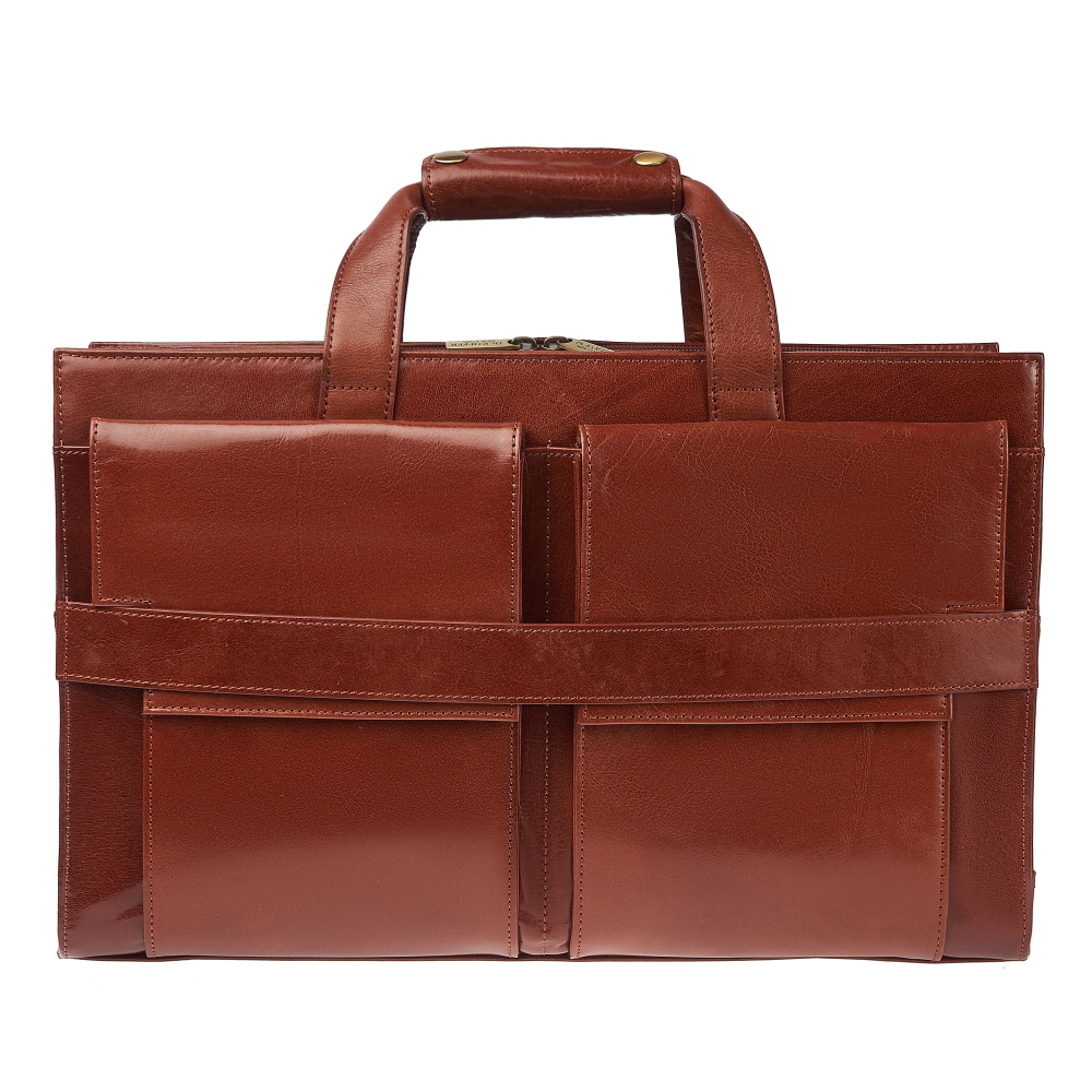 Деловая сумка Dr.Koffer из натуральной кожи коричневая