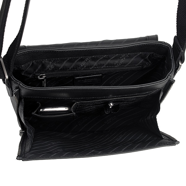 Сумка через плечо Dr.Koffer из натуральной кожи черная