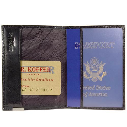 Кожаная обложка для паспорта черного цвета Dr.Koffer X510130-54-04