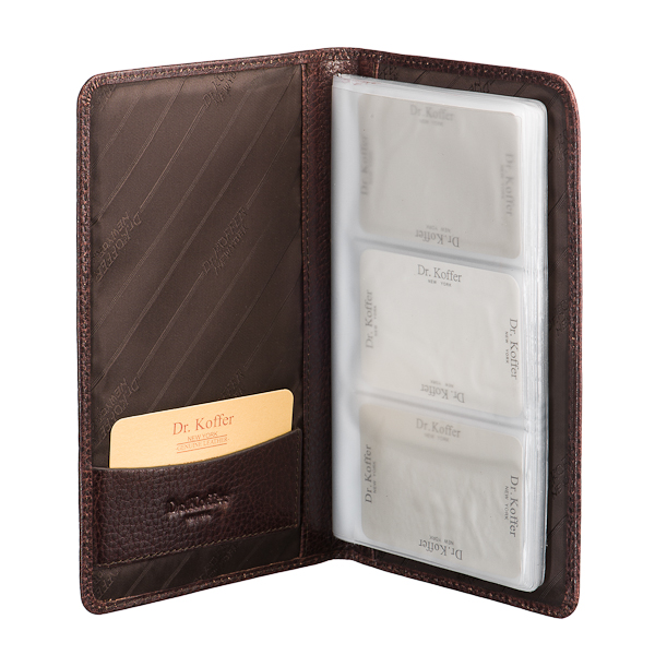 Визитница Dr.Koffer из натуральной кожи темно-коричневая