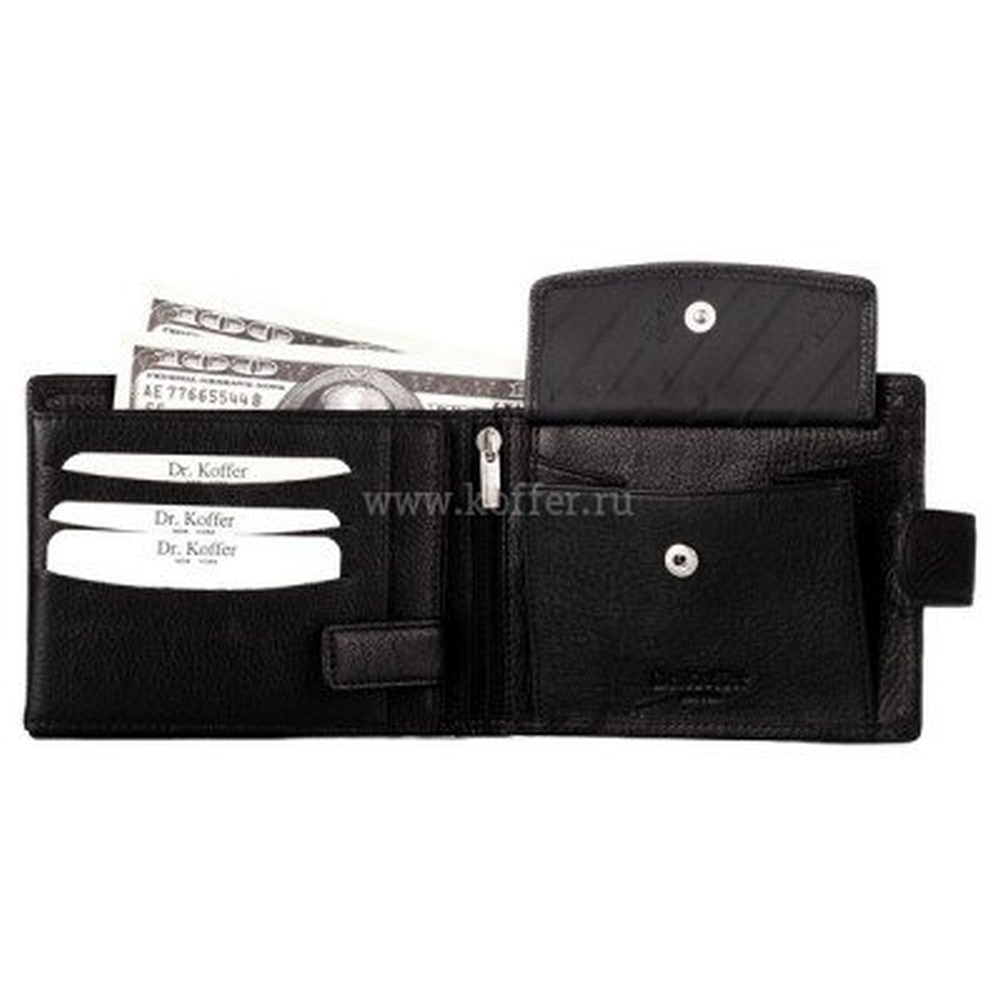 Кошелек Dr.Koffer из натуральной кожи черный
