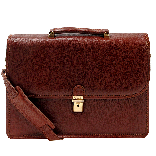 Портфель Dr.Koffer из натуральной кожи светло-коричневый