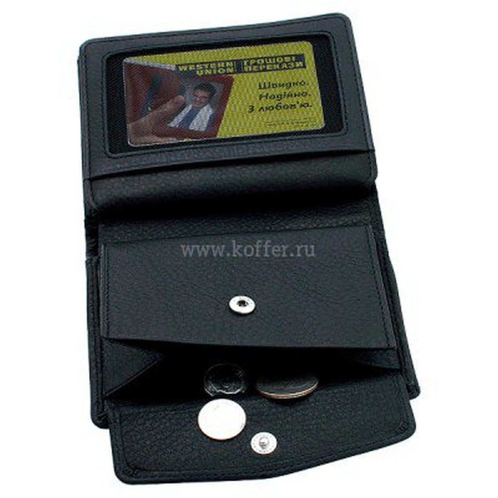 Портмоне Dr.Koffer из натуральной кожи черное