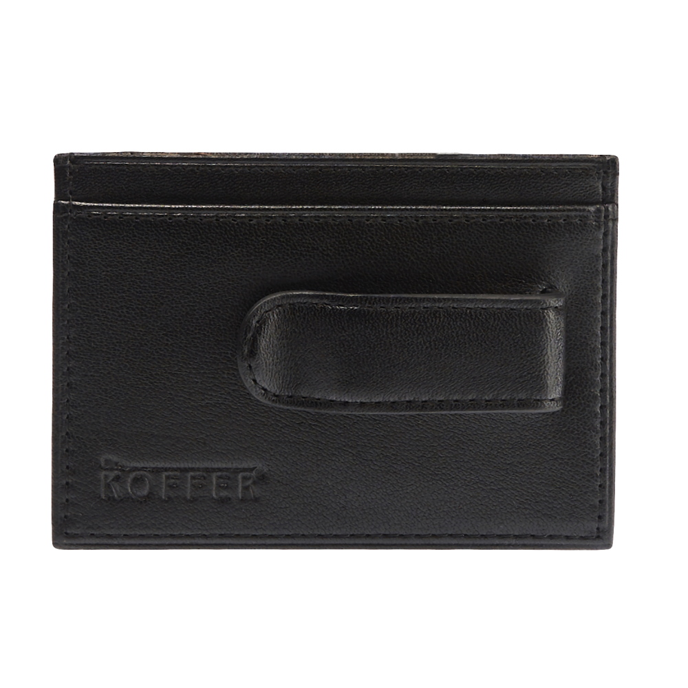 Визитница Dr.Koffer из натуральной кожи черная