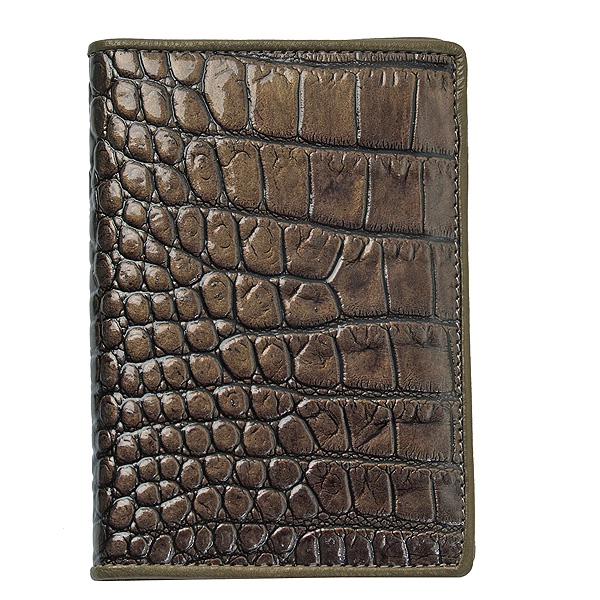 Обложка для паспорта "Крокодиловая кожа" коричневого цвета Dr.Koffer X510130-24-80
