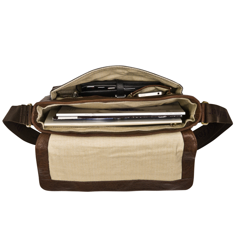 Коричневая сумка из "жатой" кожи с двумя молниями Dr.Koffer M402559-59-09