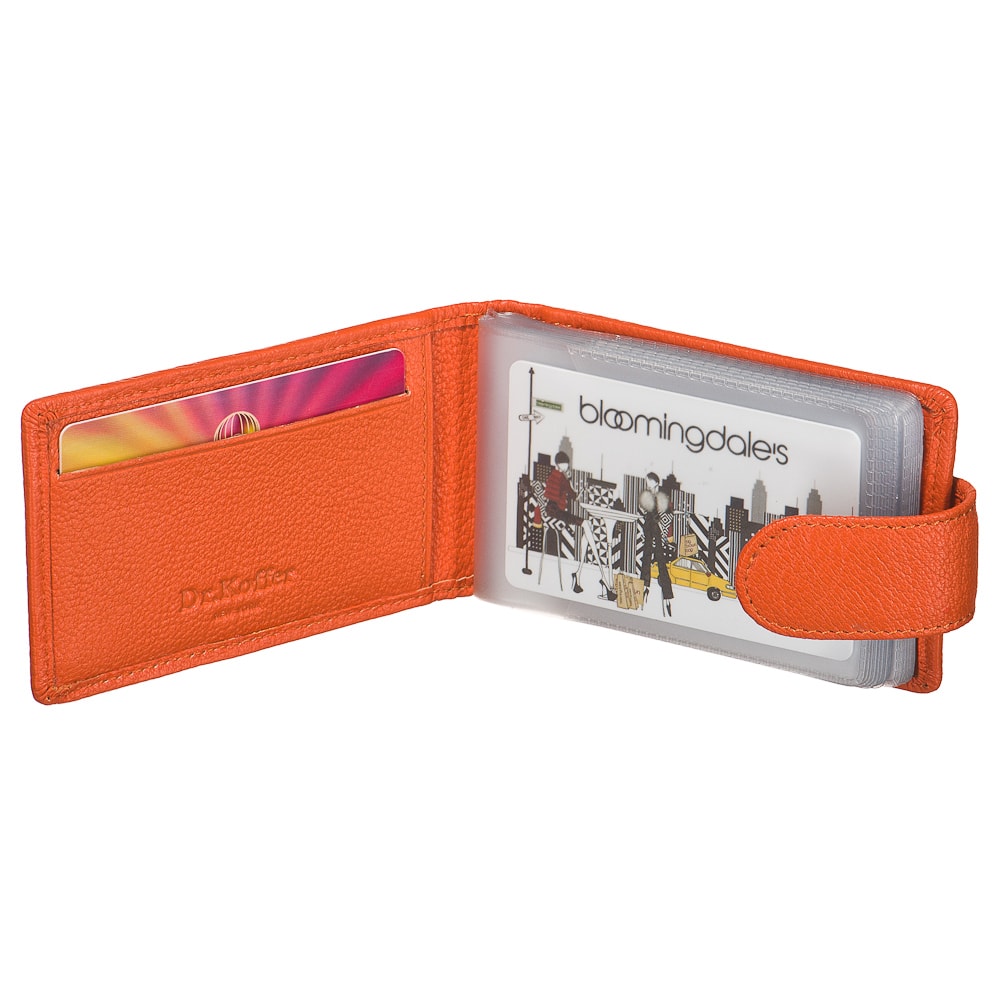 Визитница Dr.Koffer из натуральной кожи оранжевая