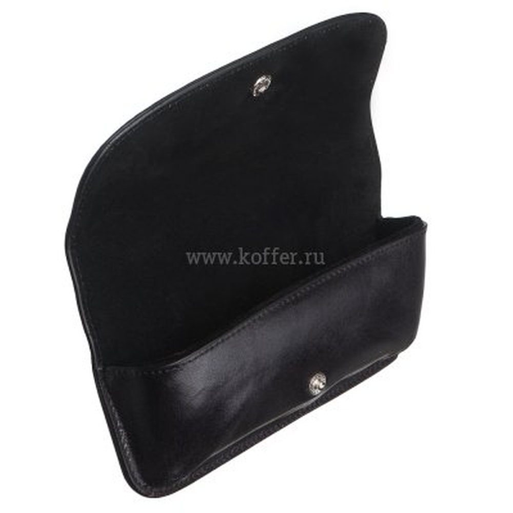 Очечник из гладкой черной кожи Dr.Koffer X510373-114-04