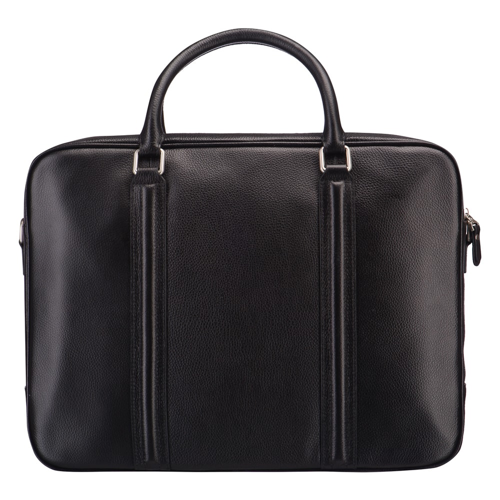 Деловая сумка Dr.Koffer из натуральной кожи черная