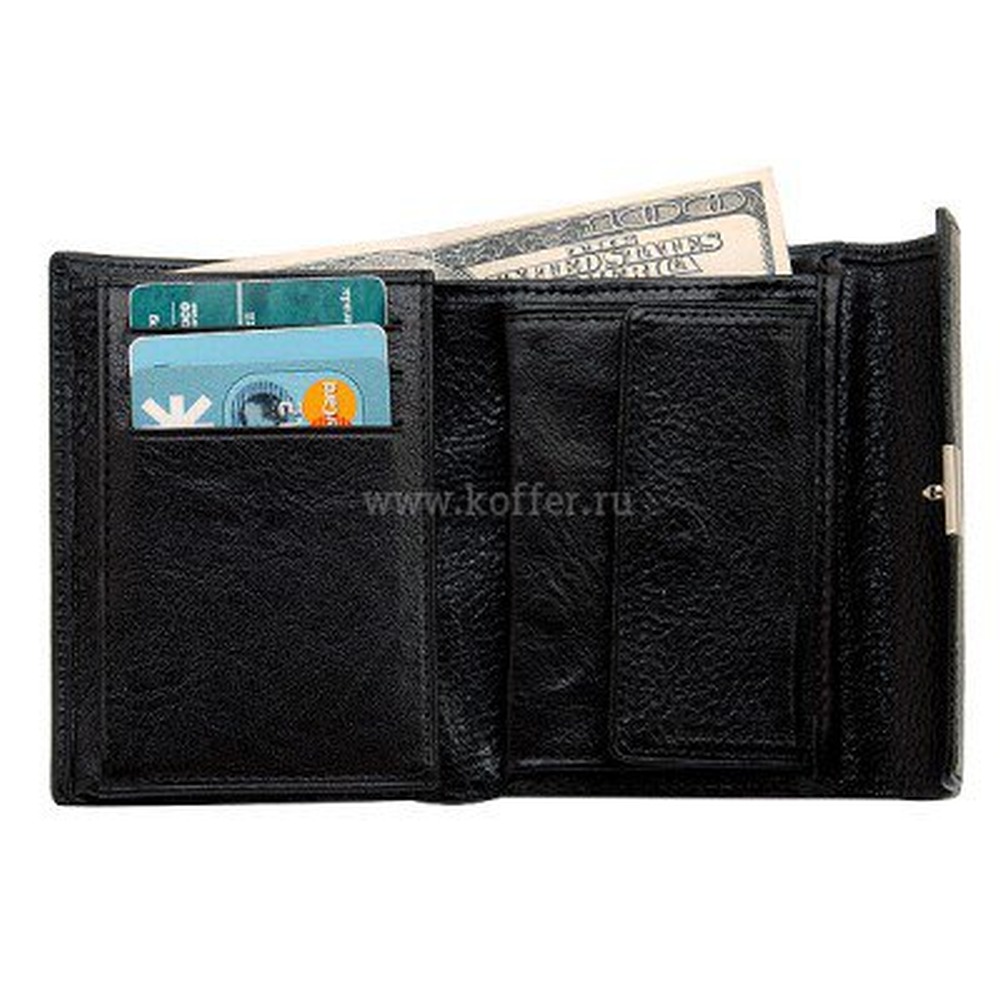 Портмоне Dr.Koffer из натуральной кожи черное