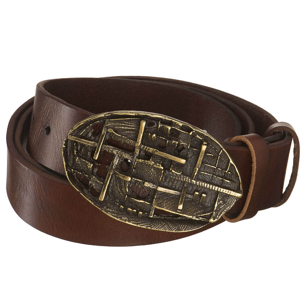 Ремень Dr. Koffer из натуральной кожи коричневый