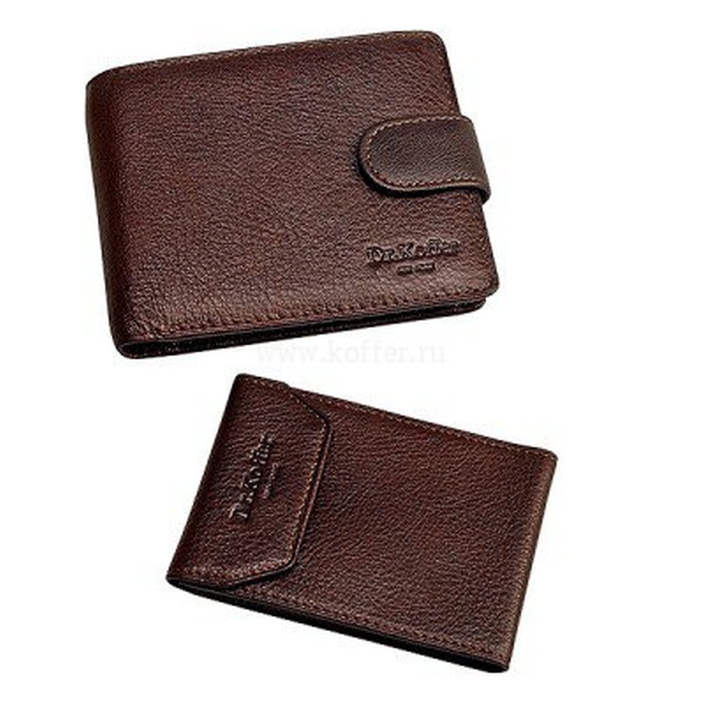 Портмоне Dr.Koffer из натуральной кожи коричневое