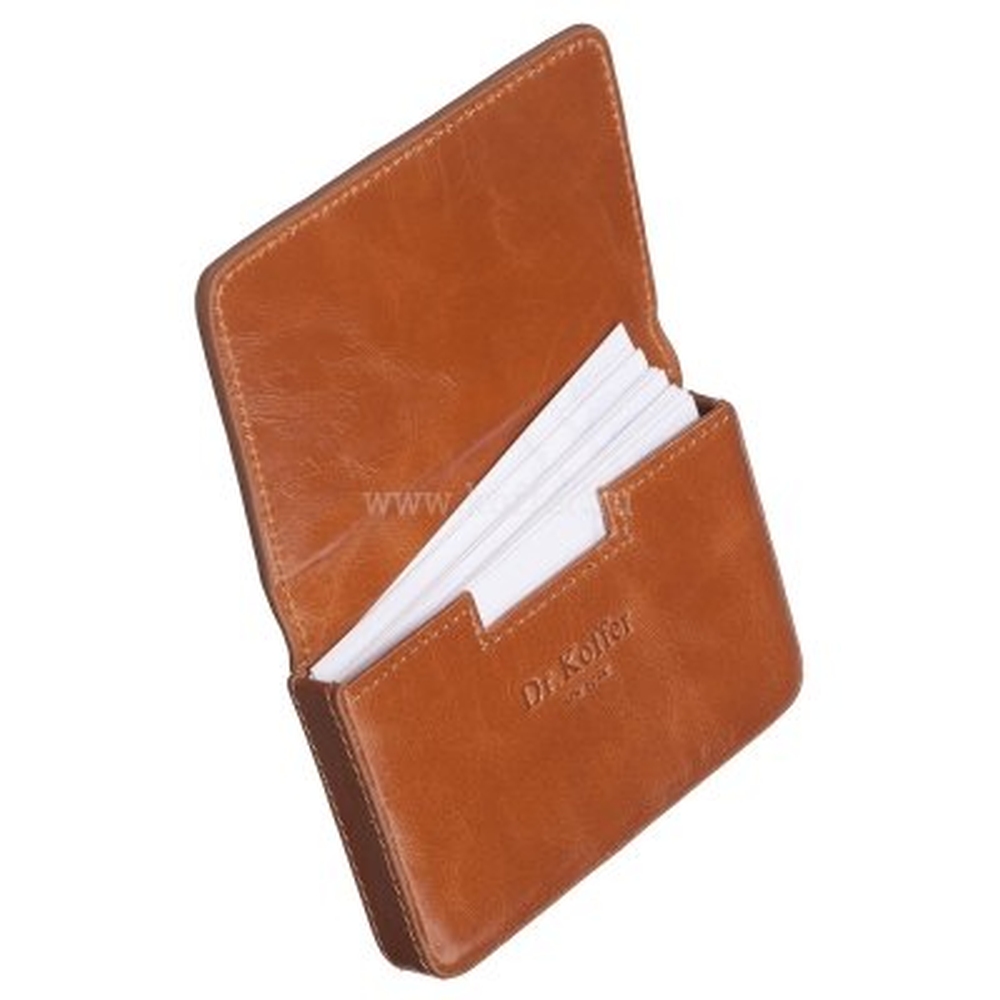 Визитница Dr.Koffer из натуральной кожи светло-коричневая
