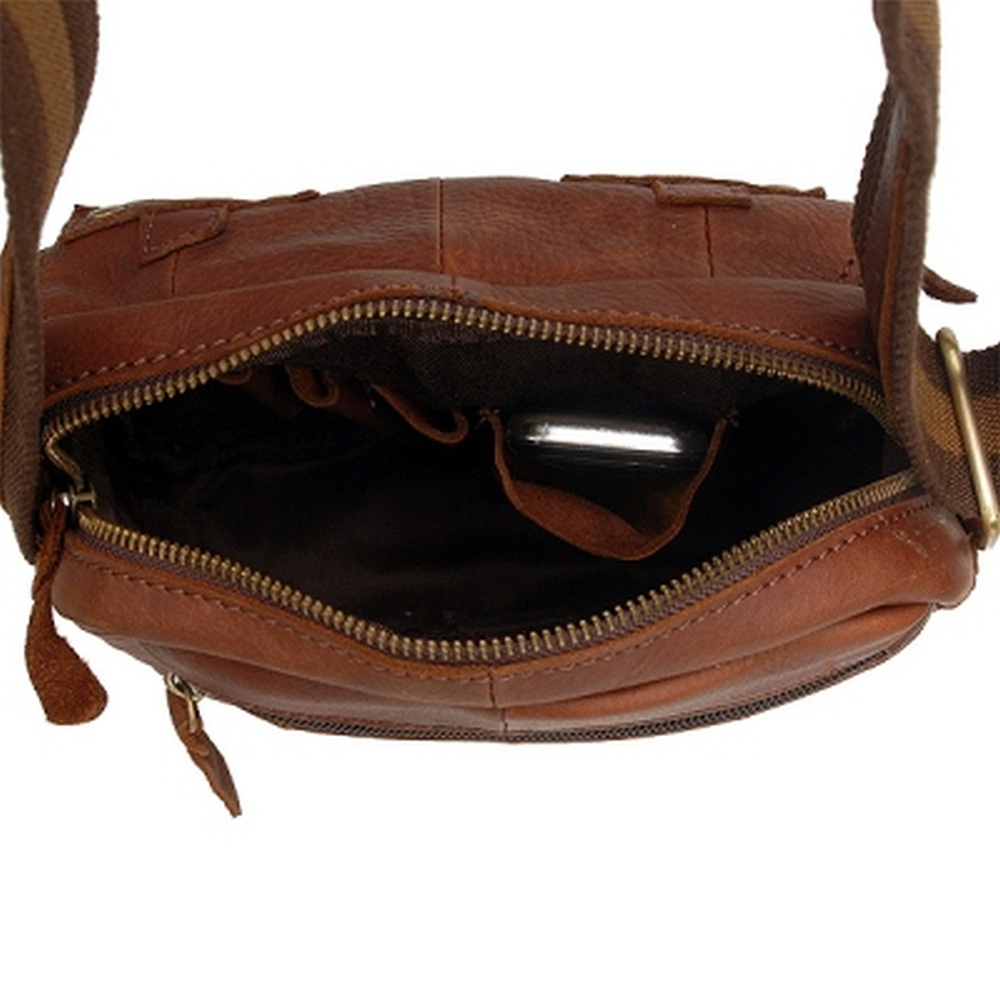 Сумка через плечо Dr.Koffer из натуральной кожи коричневая