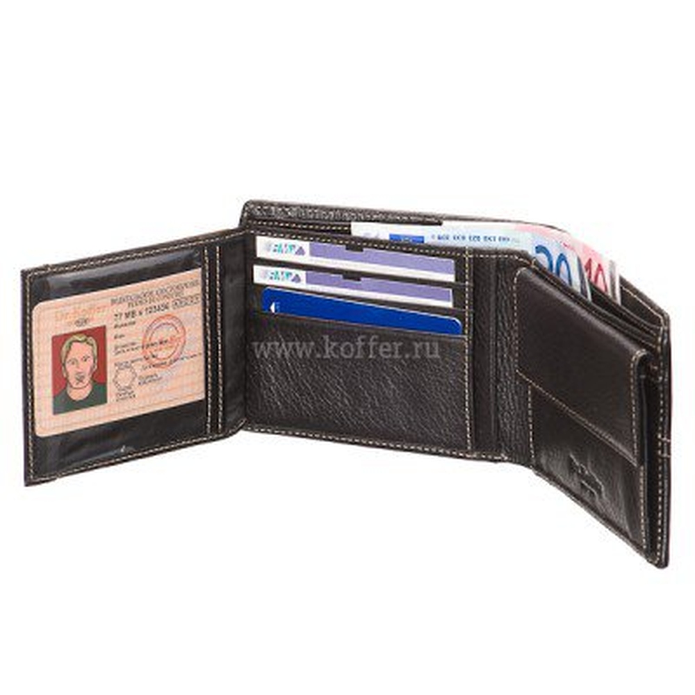 Портмоне Dr.Koffer из натуральной кожи черное