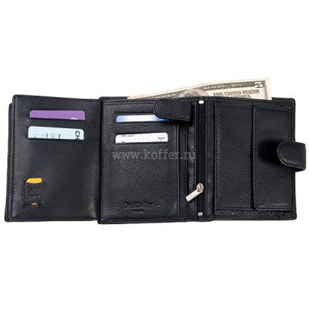 Портмоне Dr.Koffer из натуральной кожи черное