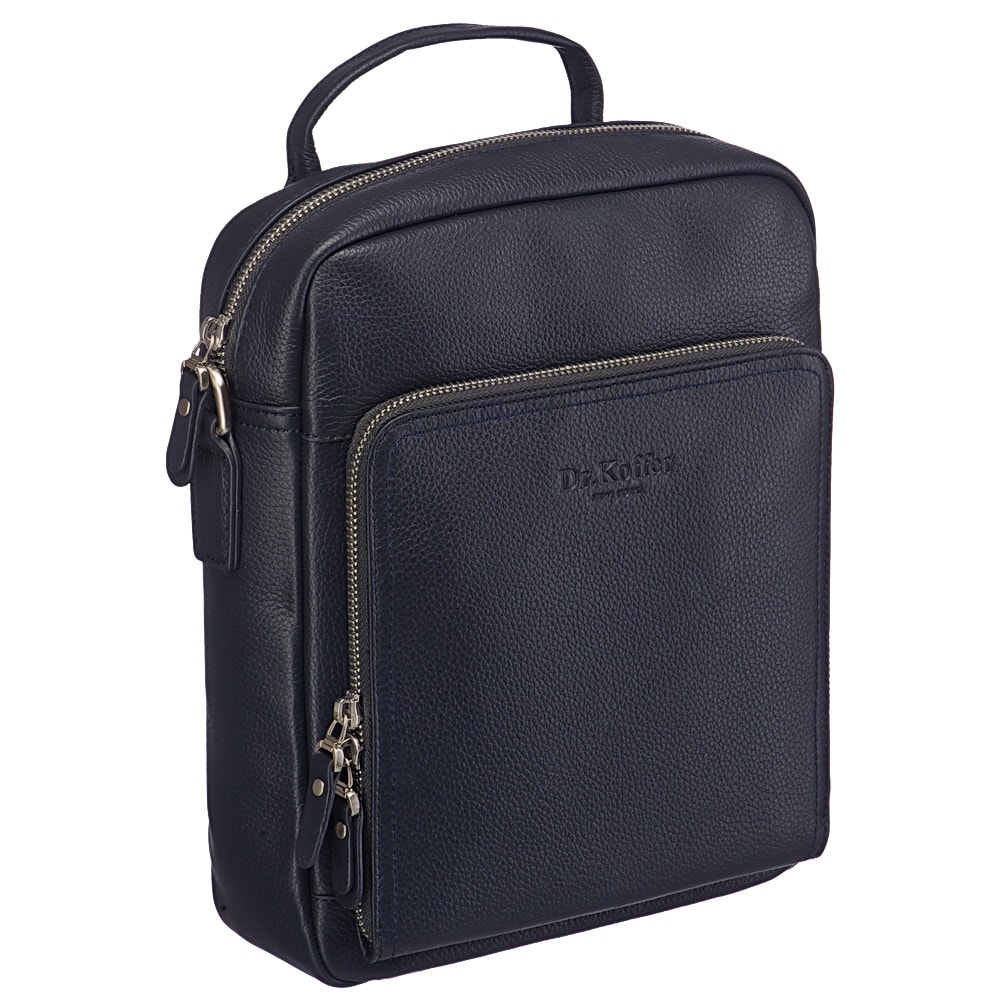 Сумка через плечо Dr.Koffer из натуральной кожи синяя
