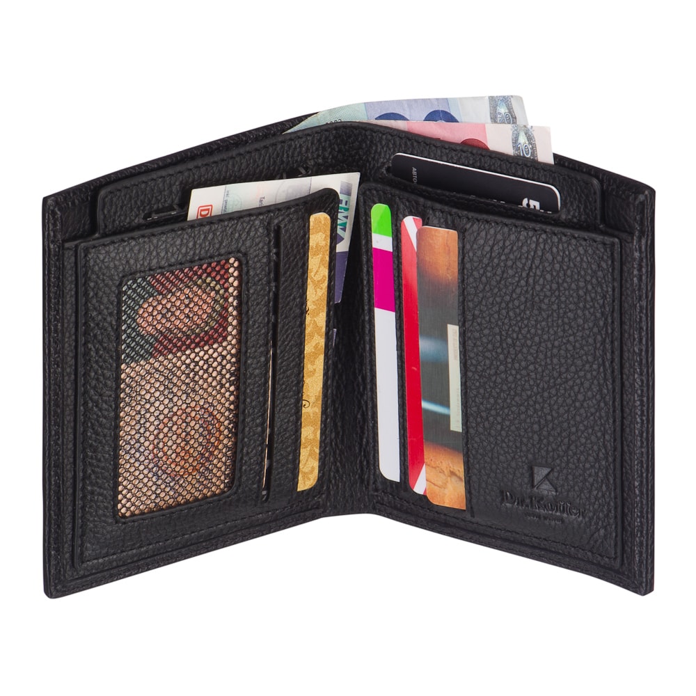 Портмоне Dr.Koffer из натуральной кожи черное