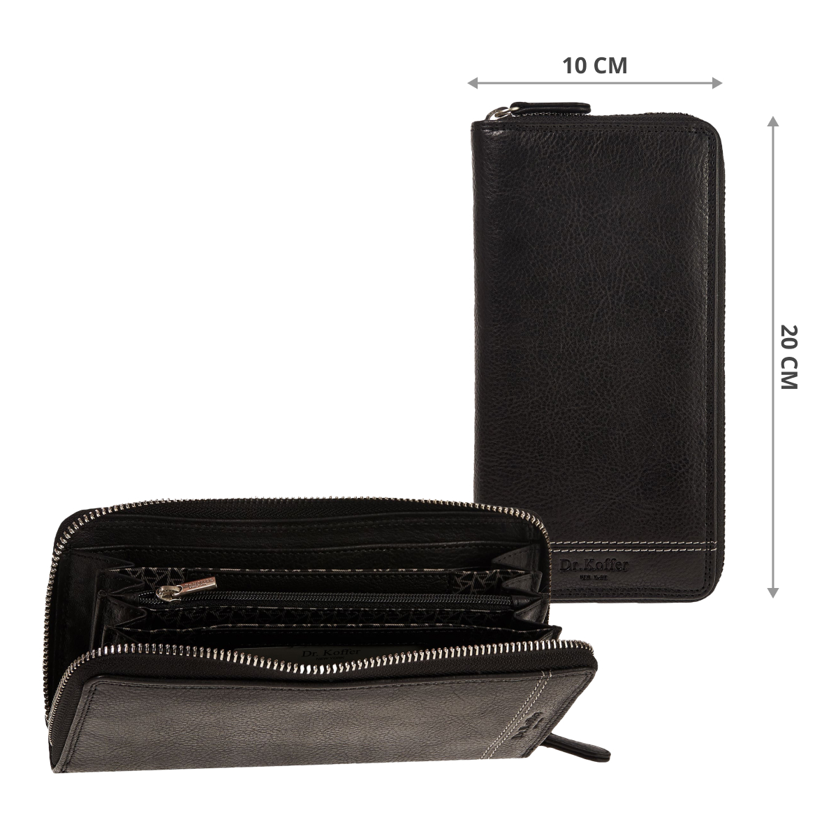 Портмоне Dr.Koffer из натуральной кожи черное