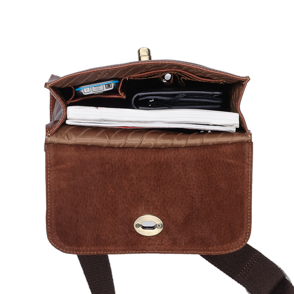 Сумка через плечо Dr.Koffer из натуральной кожи коричневая