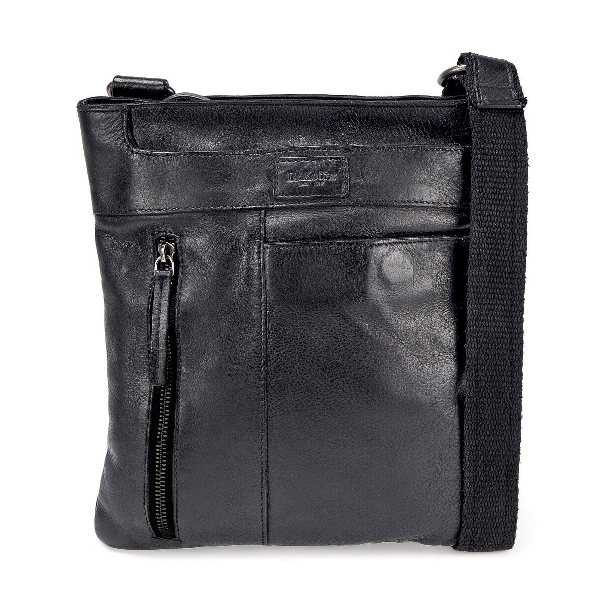 Сумка через плечо Dr.Koffer из натуральной кожи черная