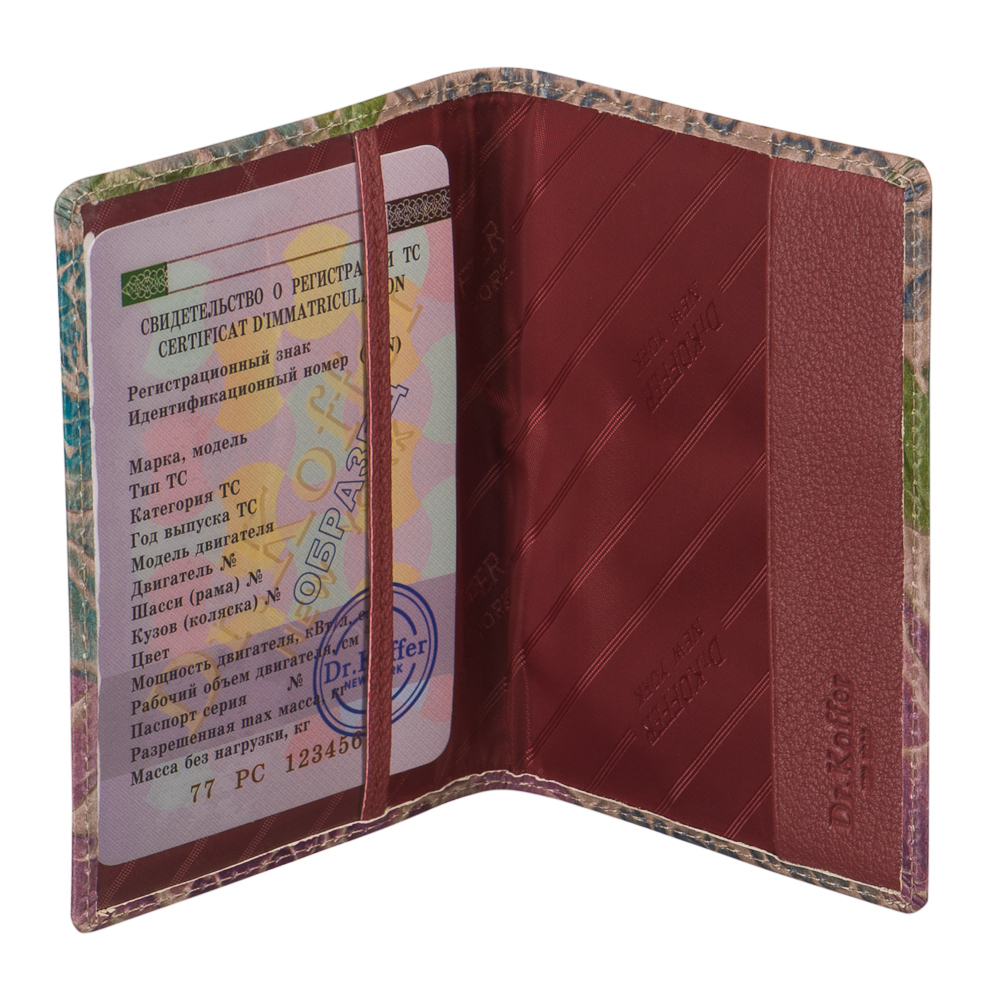 Обложа для паспорта с цветами фиолетового цвета Dr.Koffer X510130-205-74