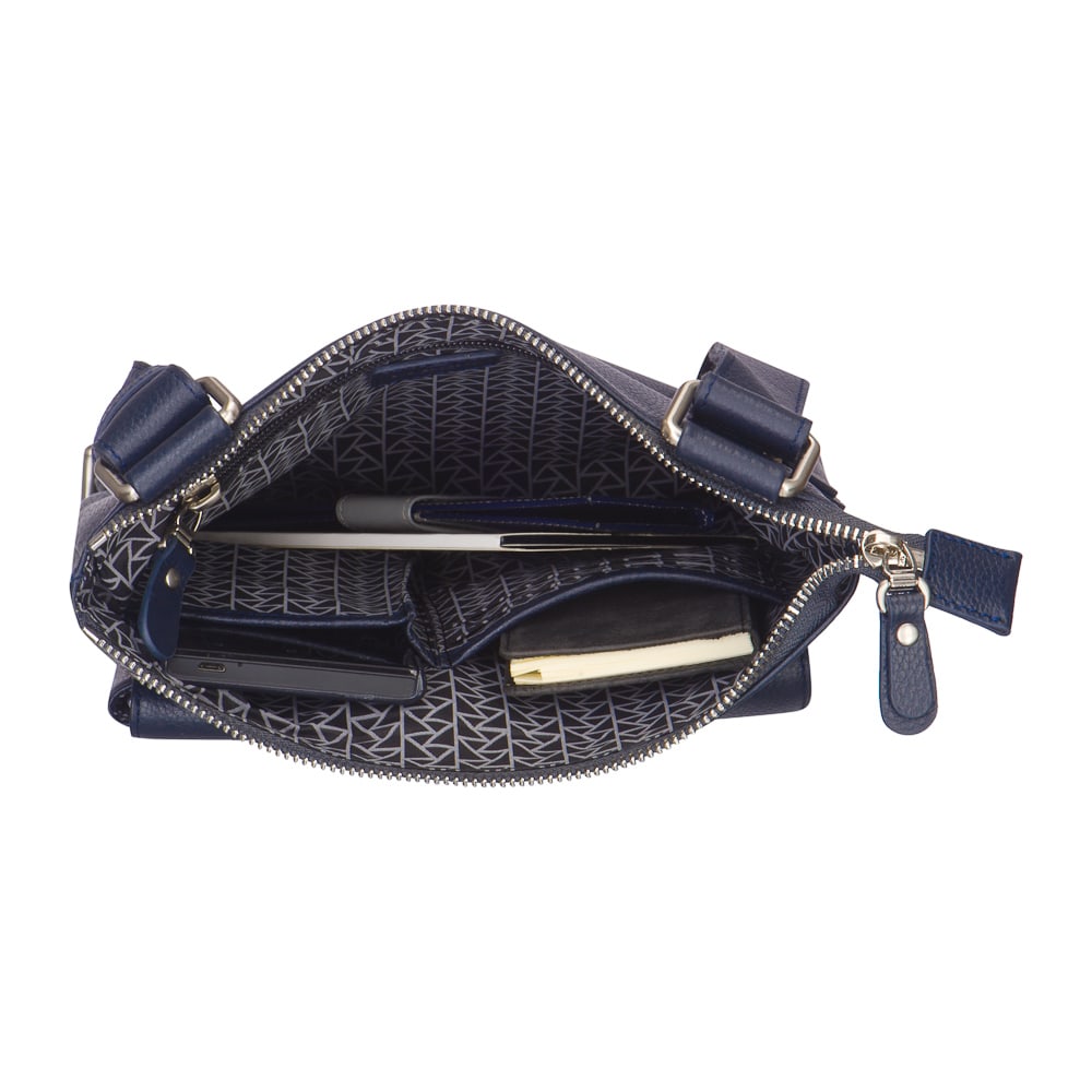 Сумка через плечо Dr.Koffer из натуральной кожи синяя