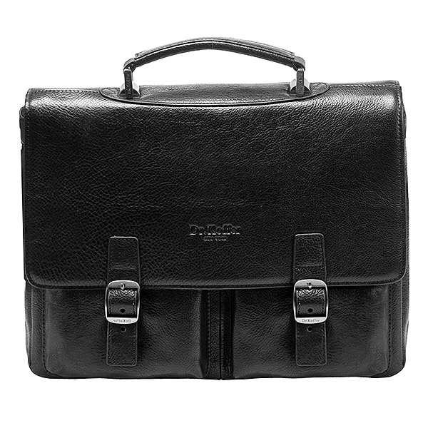 Портфель Dr.Koffer из натуральной кожи черный