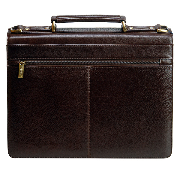 Портфель Dr.Koffer из натуральной кожи темно-коричневый