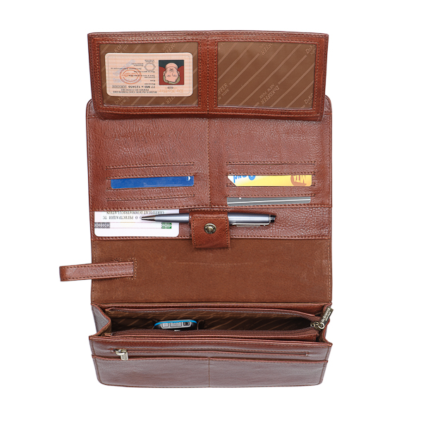 Сумка барсетка из натуральной кожи Dr. Koffer коричневая